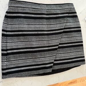 J. Crew Black and Gray Patterned Mini Skirt